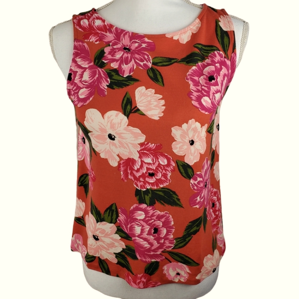 Ann Taylor Factory sleeveless tropical top PS